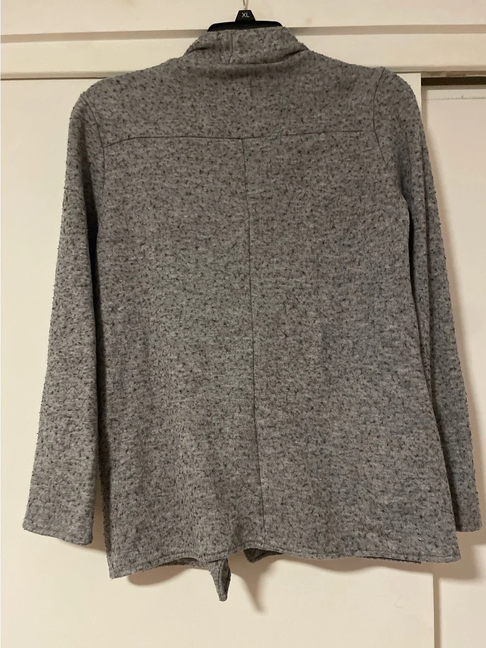 BB Dakota Heather Gray Asymmetric Wrap Cardigan jacket AS